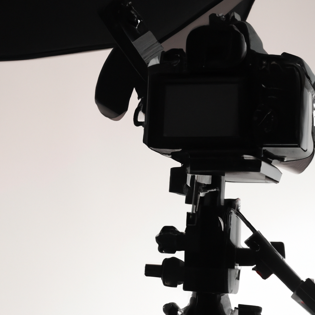 Cámara profesional en trípode